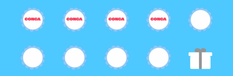 Los sellos de la tarjeta de CONCA