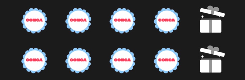 Los sellos de la tarjeta de CONCA