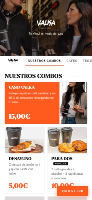 Carta digital de VALKA · Coffee Stop